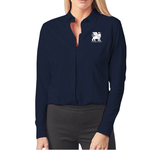 Womens Navy Elitech Prestige Knit Long Sleeve Shirt - Lions St. Marks