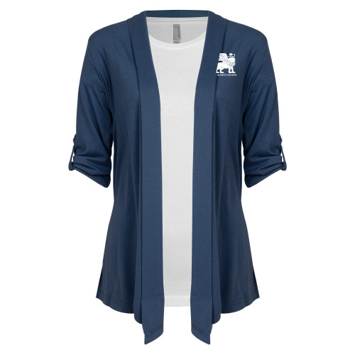  Womens Navy Drape Front Cardigan Sweater  - Lions St. Marks