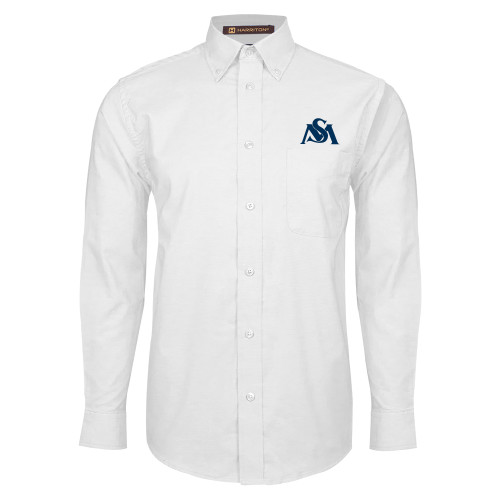  White Oxford Long Sleeve Shirt - SM Athletic Interlock