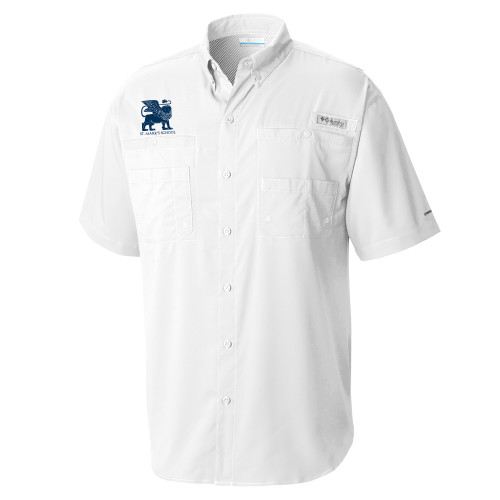  Columbia White Tamiami Performance Short Sleeve Shirt - Lions St. Marks