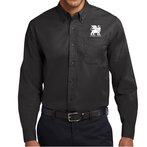  Black Twill Button Down Long Sleeve - Lions St. Marks