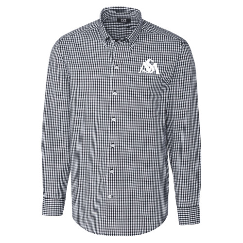  Cutter & Buck Charcoal Gingham Long Sleeve Button Down - SM Athletic Interlock