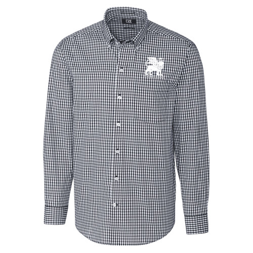  Cutter & Buck Charcoal Gingham Long Sleeve Button Down - Lions St. Marks