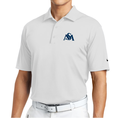  Nike White Tech Basic Dri Fit Polo - SM Athletic Interlock
