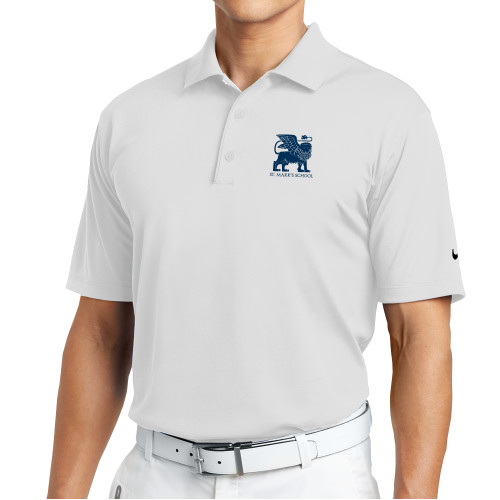  Nike White Tech Basic Dri Fit Polo - Lions St. Marks