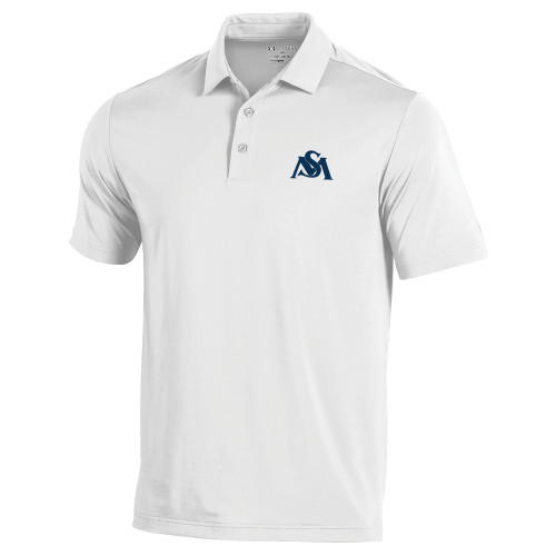  Under Armour White Performance Polo - SM Athletic Interlock