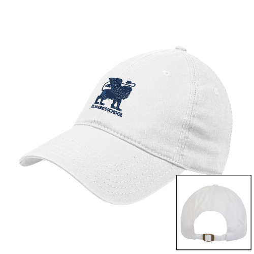  White Unstructured Adjustable Low Profile Hat - Lions St. Marks