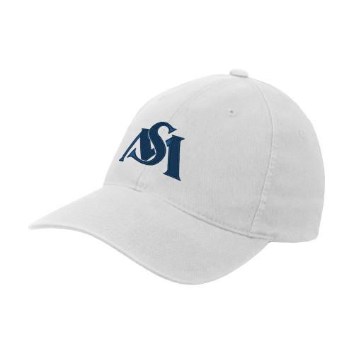  White Flexfit Structured Low Profile Hat - SM Athletic Interlock
