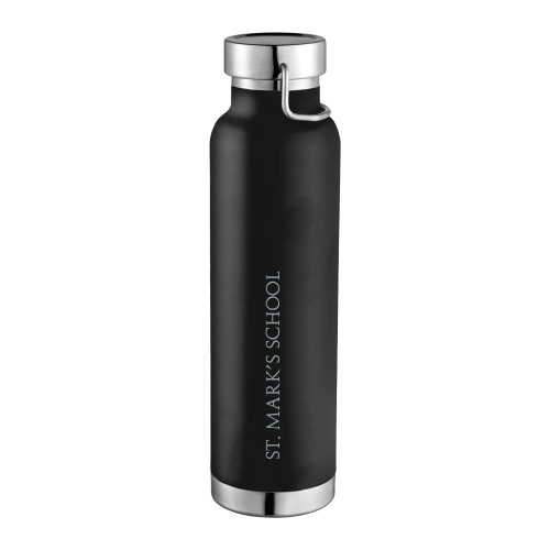  Thor Copper Vacuum Insulated Black Bottle 22oz - St. Marks Wordmark Engraved