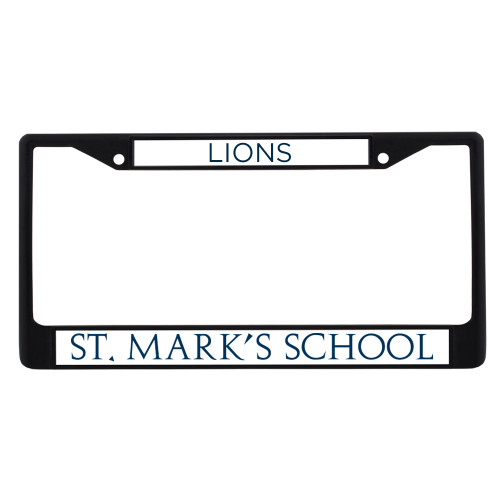  Metal License Plate Frame in Black - St. Marks Wordmark