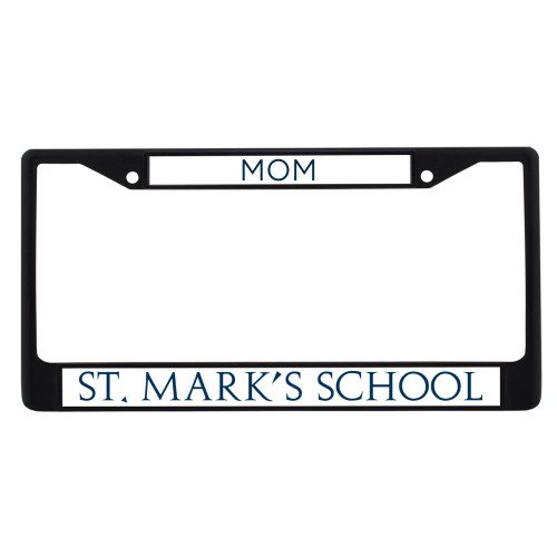  Mom Metal License Plate Frame in Black - St. Marks Wordmark