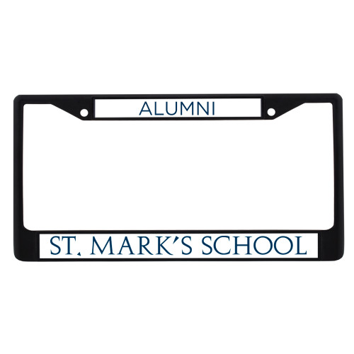  Alumni Metal License Plate Frame in Black - St. Marks Wordmark