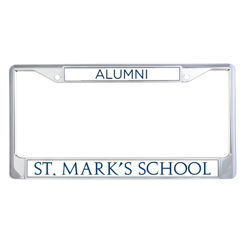  Alumni Metal License Plate Frame in Chrome - St. Marks Wordmark
