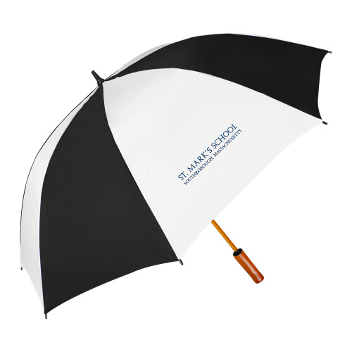  64 Inch Black/White Umbrella - St. Marks Wordmark