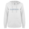 Thumbnail image for  ENZA Womens White V Notch Raw Edge Fleece Hoodie