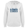Thumbnail image for  ENZA Womens White V Notch Raw Edge Fleece Hoodie
