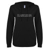 Thumbnail image for  ENZA Womens Black V Notch Raw Edge Fleece Hoodie