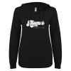 Thumbnail image for  ENZA Womens Black V Notch Raw Edge Fleece Hoodie