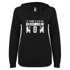 Thumbnail image for  ENZA Womens Black V Notch Raw Edge Fleece Hoodie