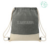 Thumbnail image for  Split Recycled Cotton Natural/Black Drawstring Bag