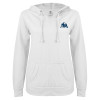Thumbnail image for  ENZA Womens White V Notch Raw Edge Fleece Hoodie