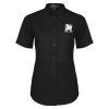 Thumbnail image for  Womens Black Twill Button Up Short Sleeve