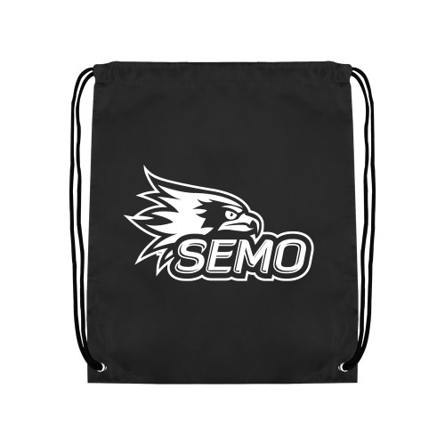  Black Drawstring Backpack - SEMO Logo
