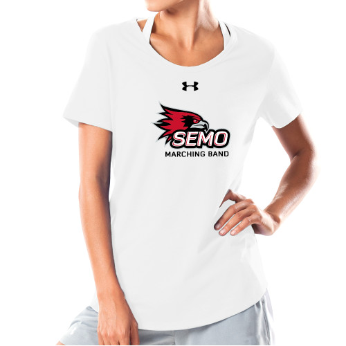  Bookstore Under Armour Womens White Charged Cotton Tee - Marching Band
