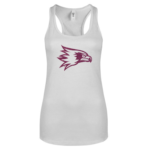  Next Level Racerback Tank White - L Pink Glitter