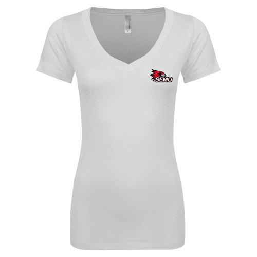  Next Level Womens White Ideal V Tee - SEMO Logo for Vinyl