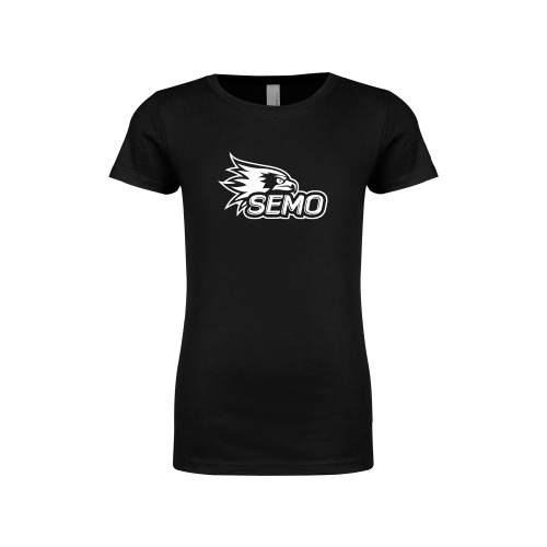  Bookstore Next Level Girls Black Fashion Fit T Shirt - SEMO Logo for Vinyl