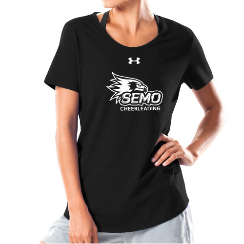  Bookstore Under Armour Womens Black Charged Cotton Tee - Cheerleading