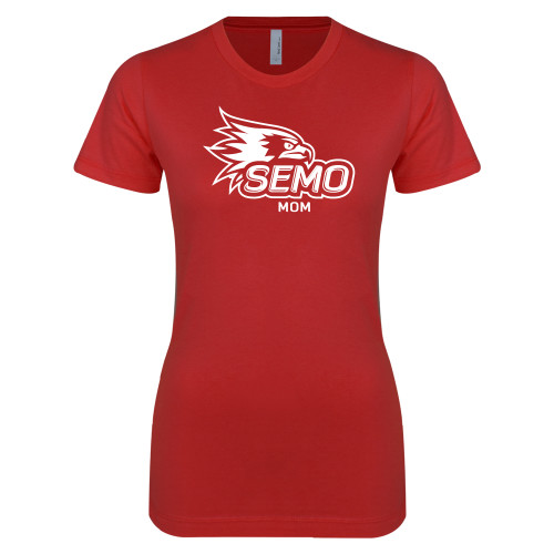  Next Level Womens Red Boyfriend Tee - Mom