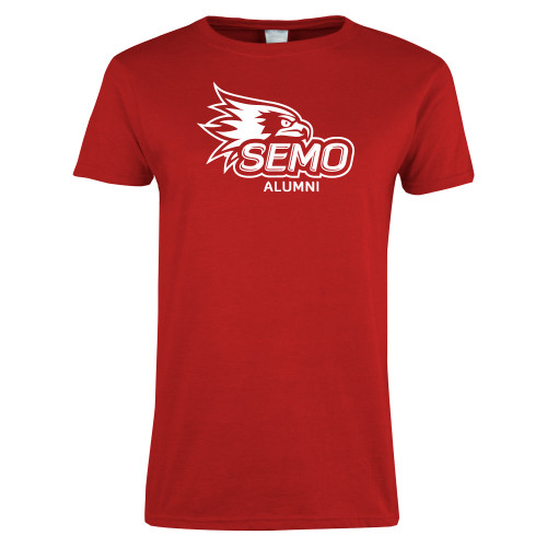  Womens Short Sleeve Red Tee - Alumni