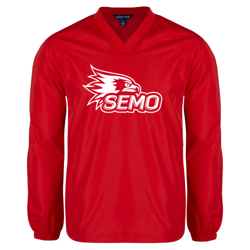  Red V Neck Raglan Windshirt - SEMO Logo