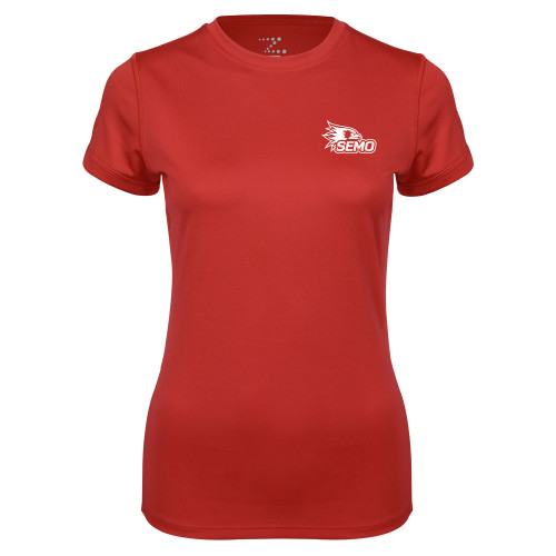  Womens Red Performance Tee - SEMO Logo for Vinyl
