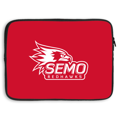  15 inch Neoprene Laptop Sleeve - SEMO Logo with Redhawks