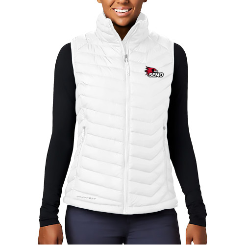  Columbia Womens White Powder Lite Vest - SEMO Logo Embroidery