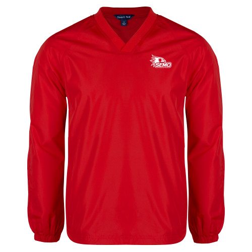  Red V Neck Raglan Windshirt - SEMO Logo Embroidery