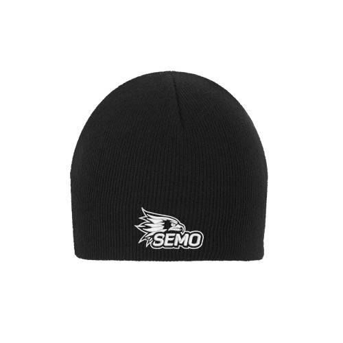  Black Knit Beanie - SEMO Logo Embroidery