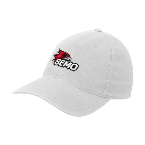  Bookstore White Flexfit Structured Low Profile Hat - SEMO Logo Embroidery