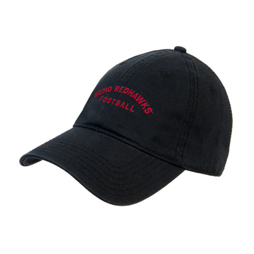  Black Unstructured Adjustable Low Profile Hat - SEMO Redhawks Arched Football