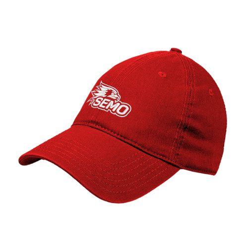  Red Unstructured Adjustable Low Profile Hat - SEMO Logo Embroidery