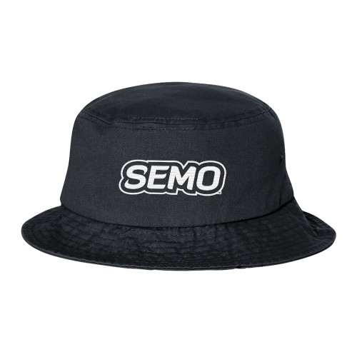  Bookstore Sportsman Black Bucket Hat - SEMO Wordmark Embroidery
