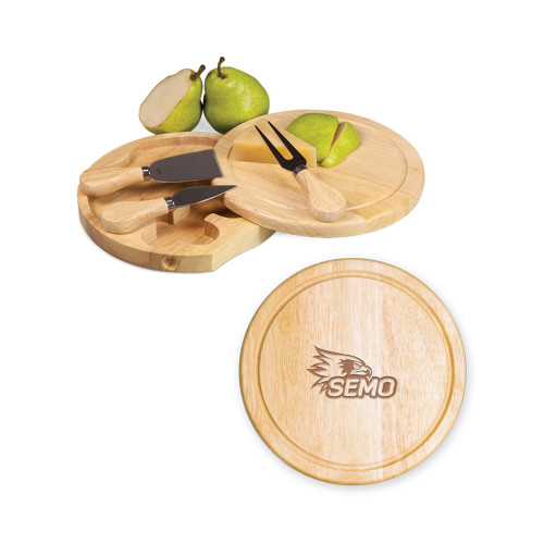  7.5 Inch Brie Circular Cutting Board Set - SEMO Logo Embroidery Engraved