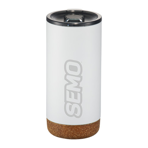  Bookstore Valhalla Vacuum Insulated White Tumbler 16oz - SEMO Wordmark Embroidery Engraved