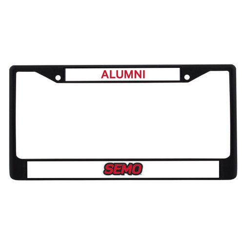  Alumni Metal License Plate Frame in Black - SEMO Wordmark Embroidery