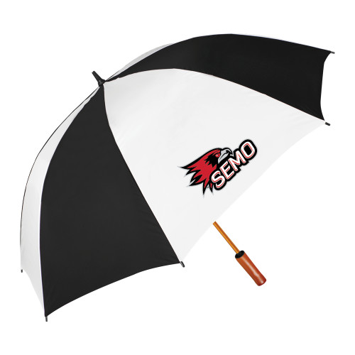  64 Inch Black/White Umbrella - SEMO Logo