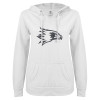 Thumbnail image for  ENZA Womens White V Notch Raw Edge Fleece Hoodie