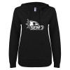 Thumbnail image for  ENZA Womens Black V Notch Raw Edge Fleece Hoodie